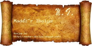 Madár Ibolya névjegykártya