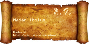 Madár Ibolya névjegykártya